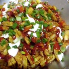 A picture of Potato fries style chaat.