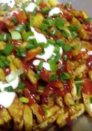 A picture of Potato fries style chaat.