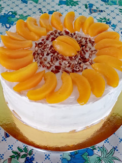A picture of Peach Tres Leches Cake.
