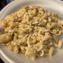 Parmesan garlic chicken pasta A picture of Parmesan garlic chicken pasta.