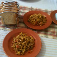 A picture of Scrambled eggs Indian style or Anda Burji.