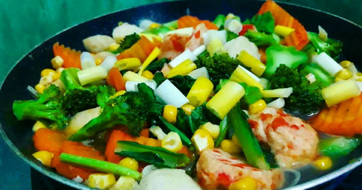 Resep Tumis Sayur Campur Bakso Oleh Kreasivinagoest Cookpad