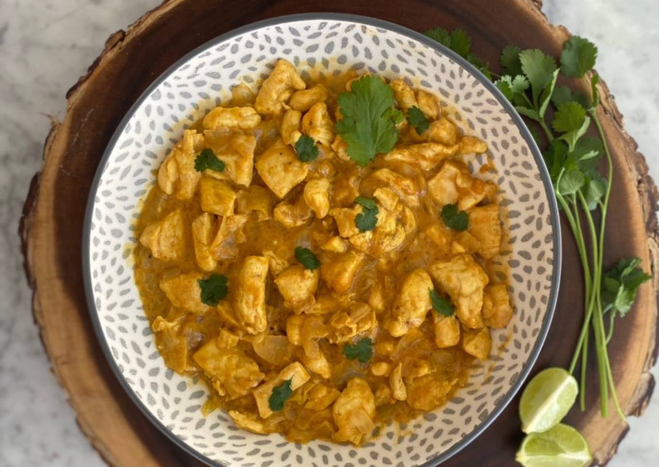 Pollo al curry dulce fácil y saludable