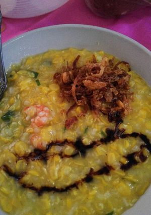 Foto resep Bubur nasi jagung simpel