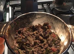Una foto de Berenjena con picadillo