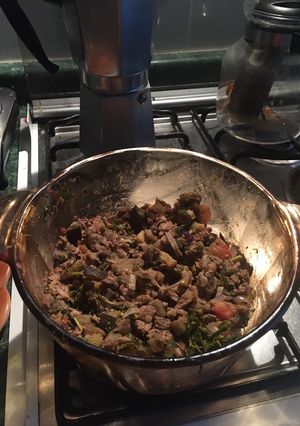 Una foto de Berenjena con picadillo