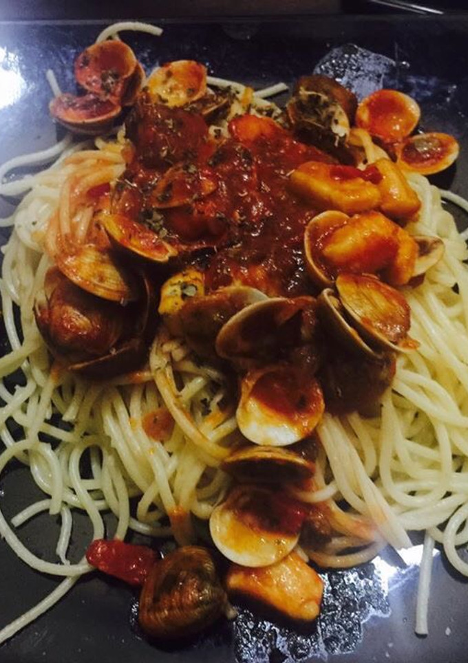 Una foto de Espaguettis a la marinera