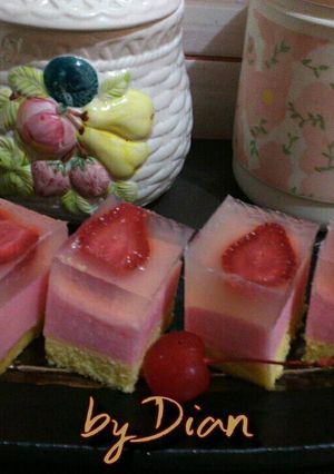 Foto resep Puding Bolu Busa Strawberry🍓