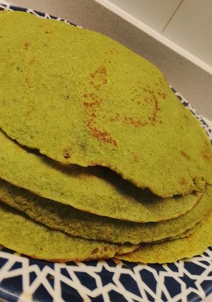 Una foto de Panqueques de espinaca y avena súper fáciles y ricos
