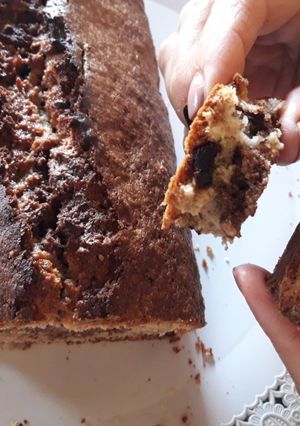 Una foto de Budín de banana y chocolate con harina integral