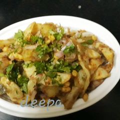 Sweet potato and grilled potato chaat A picture of Sweet potato and grilled potato chaat.