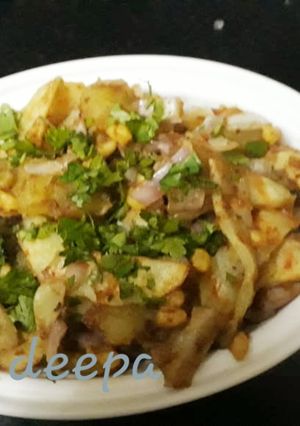 A picture of Sweet potato and grilled potato chaat.