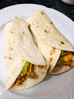 Una foto de Fajita de pavo al curry