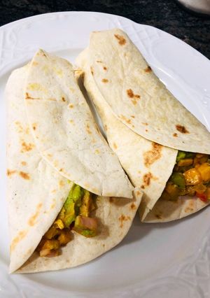 Una foto de Fajita de pavo al curry