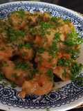 Camarones con miel y mostaza
