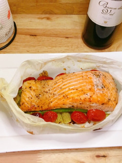 氣炸鍋鮭魚-紙包鮭魚 的食譜成品照片