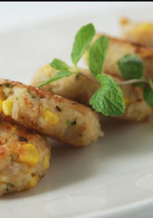 A picture of Corn paneer tikki.
