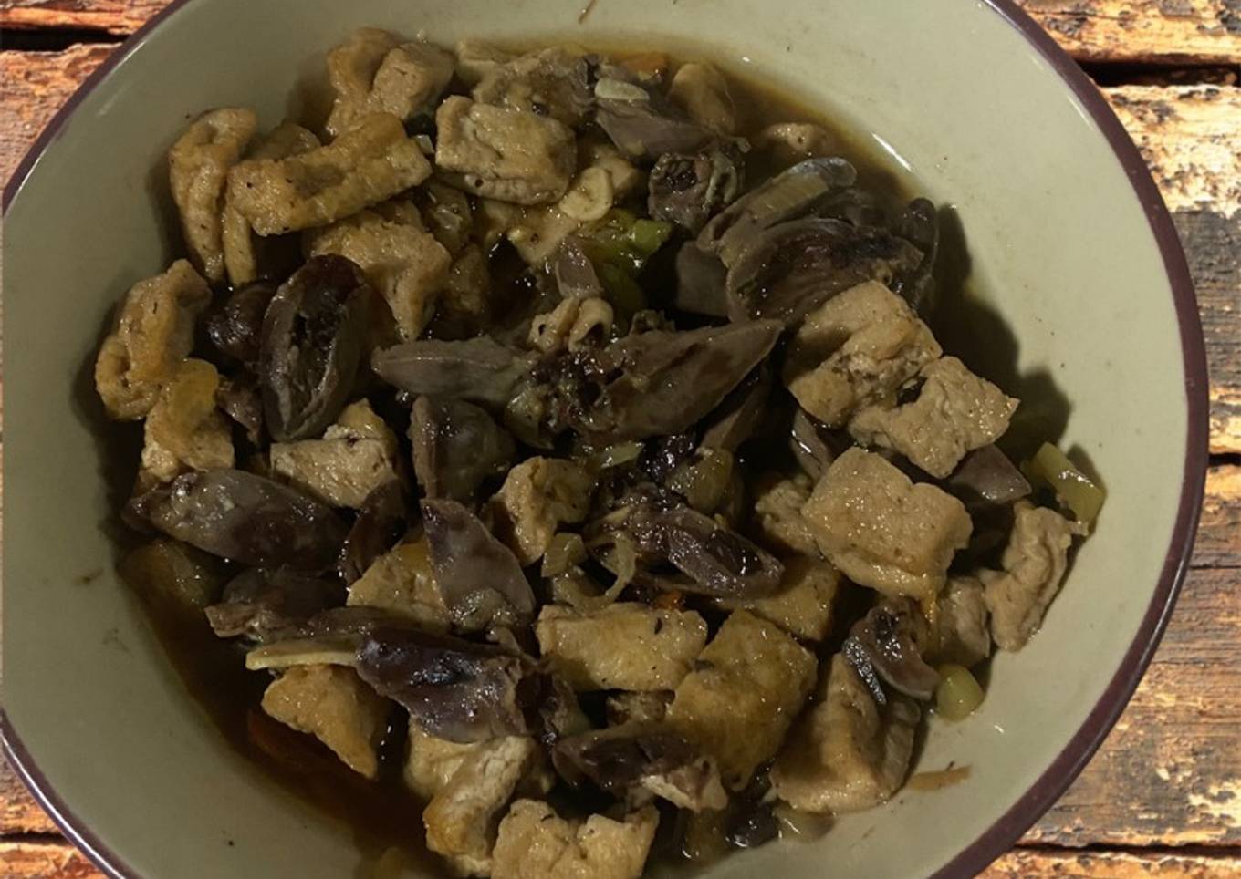 Oseng jantung tahu