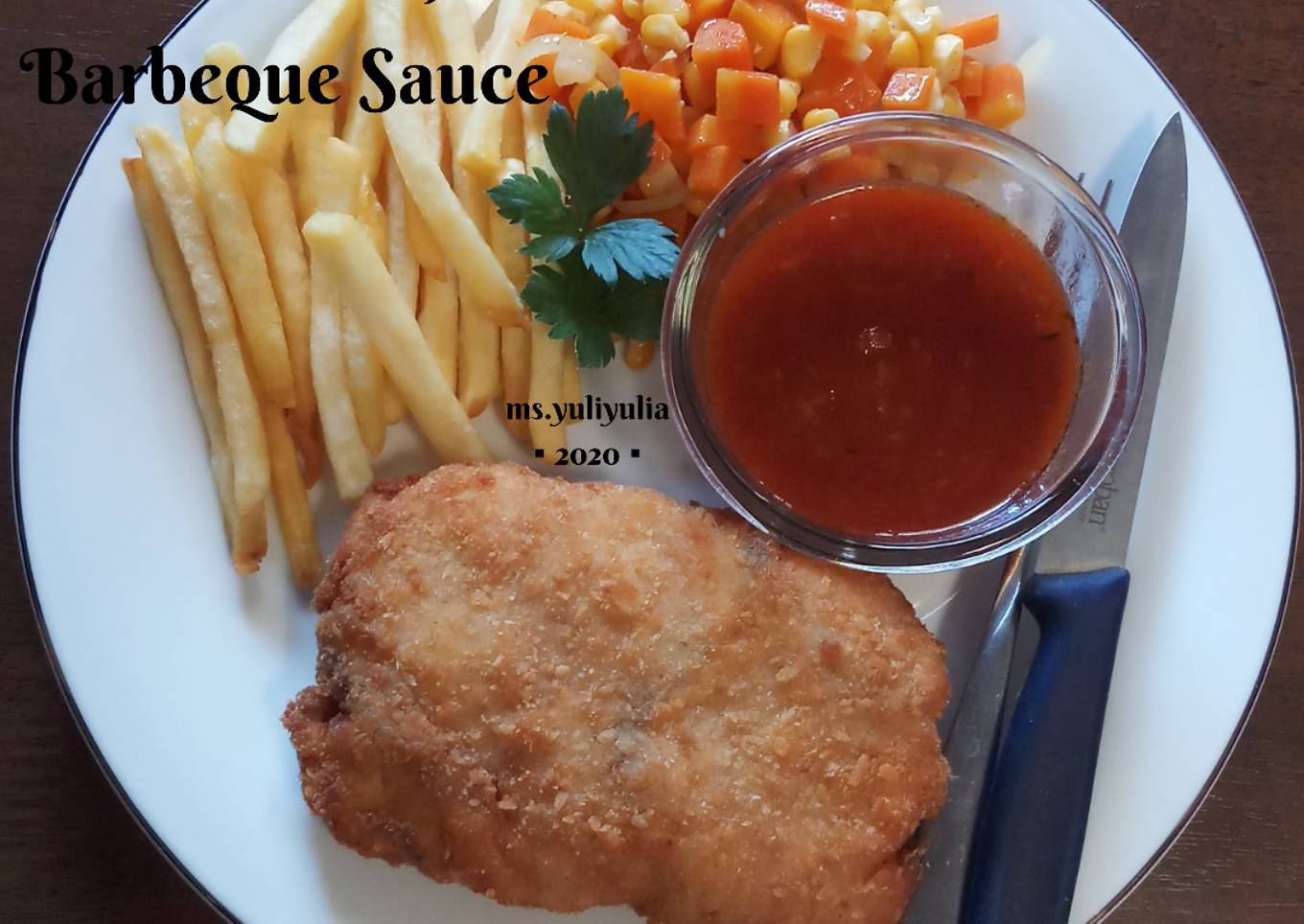 Chicken Cordon Bleu with barbeque sauce