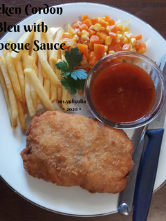 Foto resep Chicken Cordon Bleu with barbeque sauce
