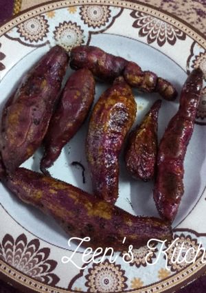 A picture of Olive Oil roasted Sweet Potatoes.