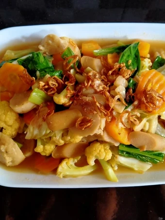 Cara Mudah Membikin Resep Capcay sayur bakso sosis yang Lezat Anti Ribet, Mantap Sekali