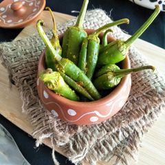 A picture of Vadhwaani Marchaa Na Athaanu (Green Chillies Pickle).