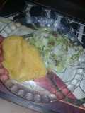Puré de zapallo con ensalada de lentejas y lechugas muy lingth