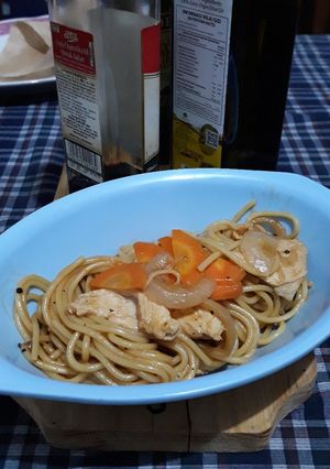 Foto resep Spageti Ayam Saus Lada Hitam