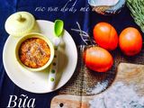 Bánh chuối hấp bí đỏ rắc vụn dừa mè đen