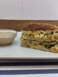 Tortilla de coliflor y bacalao con alioli de ajo negro