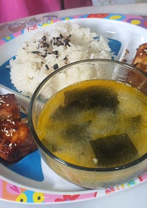 Foto resep Salmon grill n miso soup