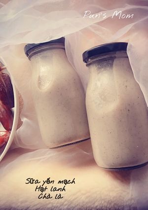 Hình của món Sữa yến mạch - hạt lanh - chà là.