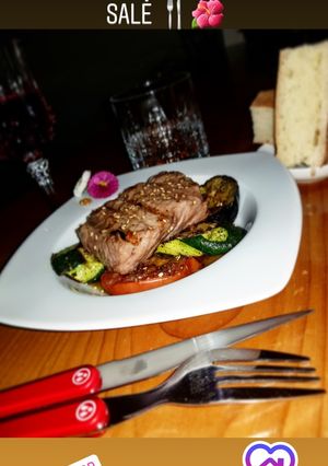 Une photo de La pièce du boucher au miel beurre salé