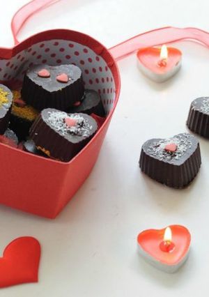 Foto di Cioccolatini a forma di cuore ripieni