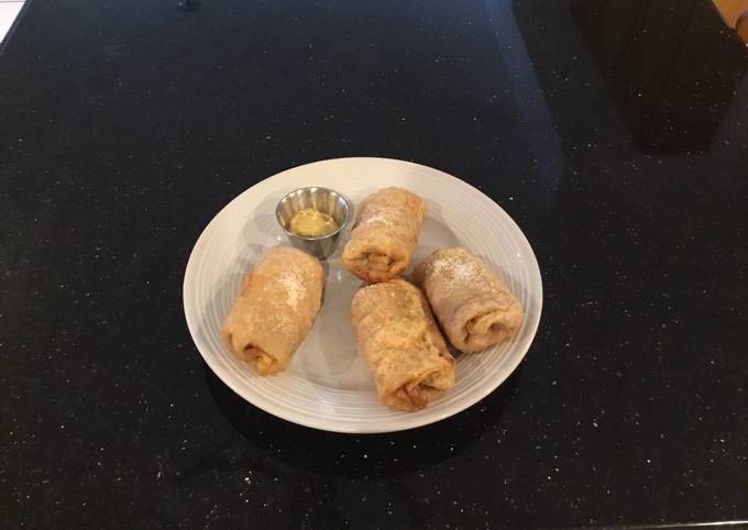 Step-by-Step Guide to Make Gordon Ramsay Ham and cheese spicy eggrolls