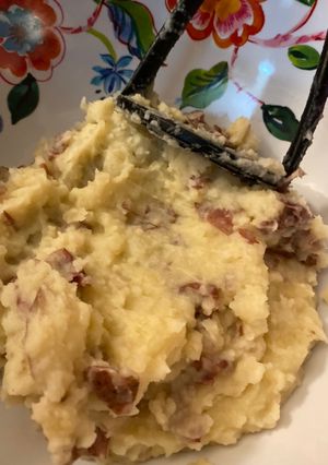 A picture of Southern style mashed potatoes pressure cooked.