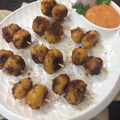 Grilled Mini Potatoes kebab A picture of Grilled Mini Potatoes kebab.
