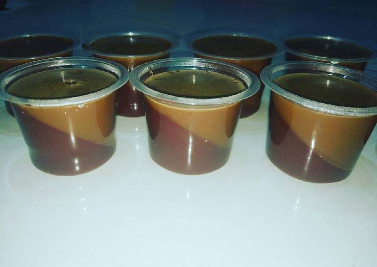 Cara Gampang Membuat Puding Lapis Milo-Luwak White Koffie yang Bisa Manjain Lidah