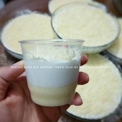 Resep Puding Busa Fla Santan + Taburan Keju Oleh Rindaags - Cookpad