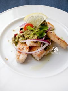 乾煎虱目魚柳佐莎莎青醬 的食譜成品照片