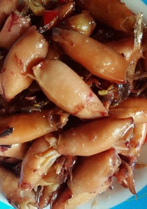 Hình của món Mực muối rim mật ong.