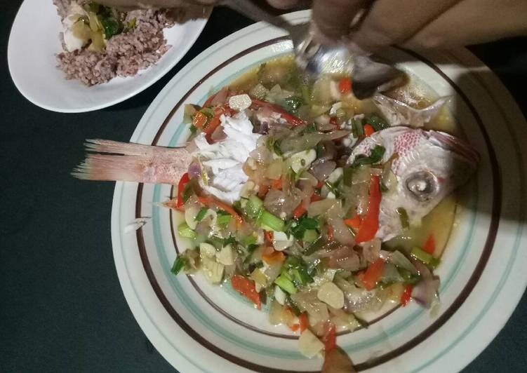 Resep Kakap Kukus Asem Asin Pedes Lezat