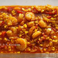 A picture of Udang jagung saos padang.
