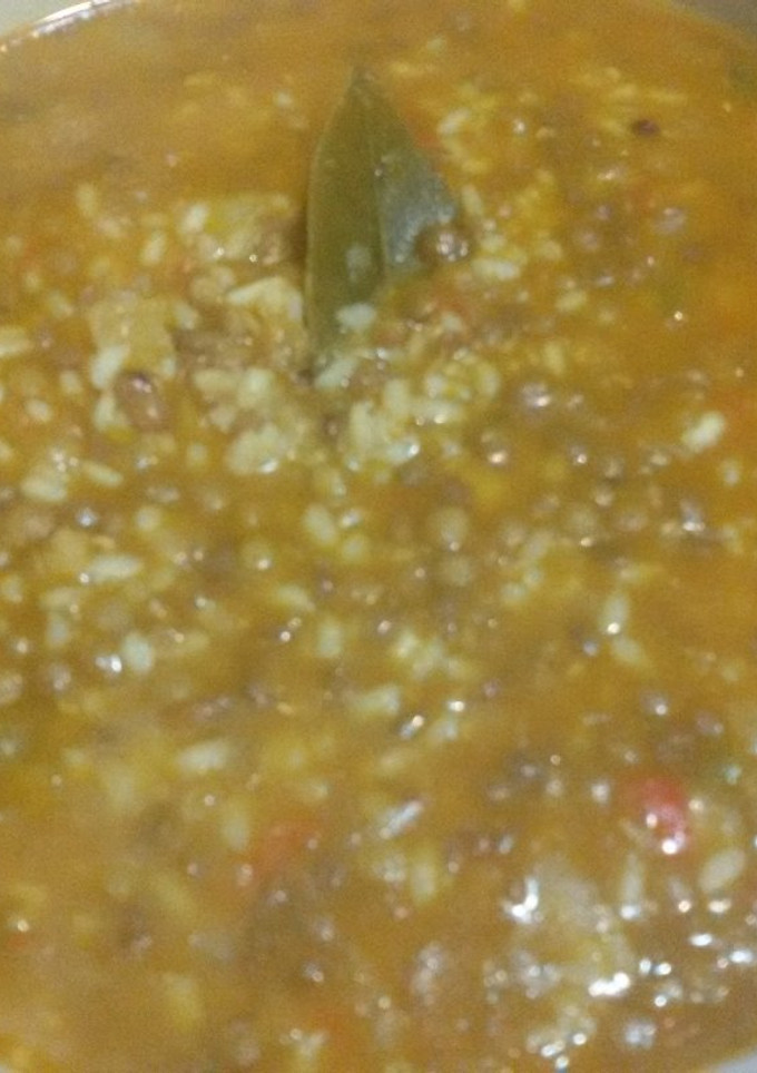 Una foto de Lentejas con arroz con thermomix