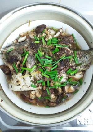 Hình của món Cá Chép Chưng Tương Gừng.