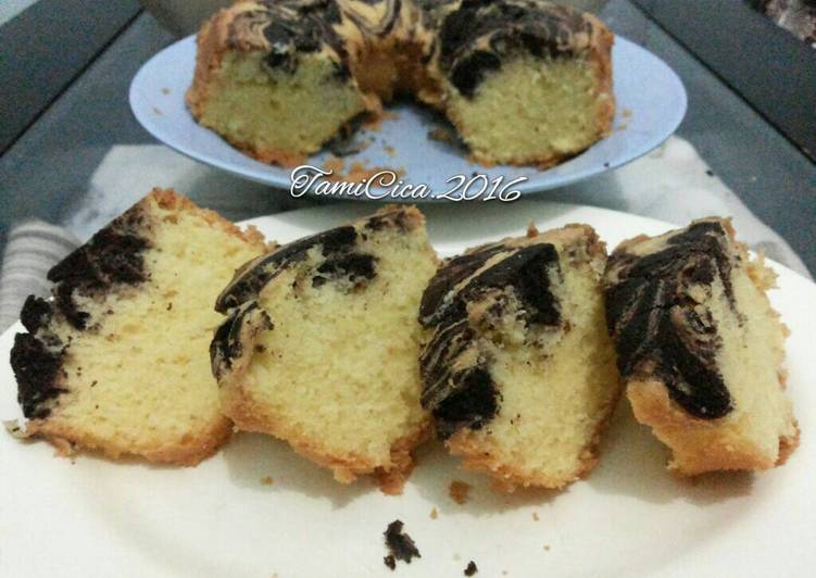 Resep Marble Cake Irit Telur, Enak Banget