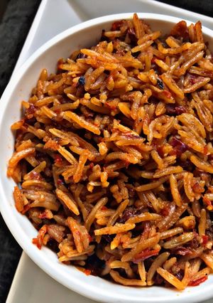 A picture of Oven Baked Jollof Rice.