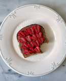 Toast con Nutella saludable y frambuesas