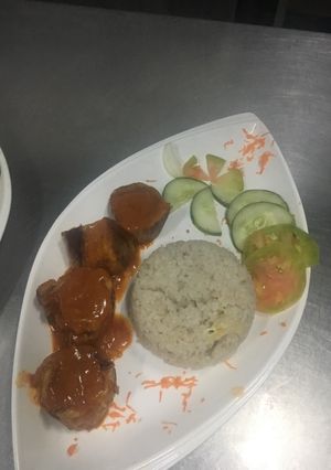 Una foto de Rollo de cerdo con salsa agridulce